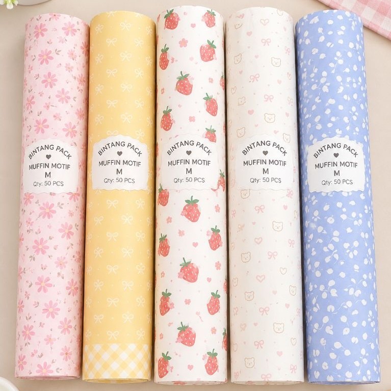 Bintang Pack Muffin Motif M 50 Pcs | Paper Cup Muffin & Cupcake Motif