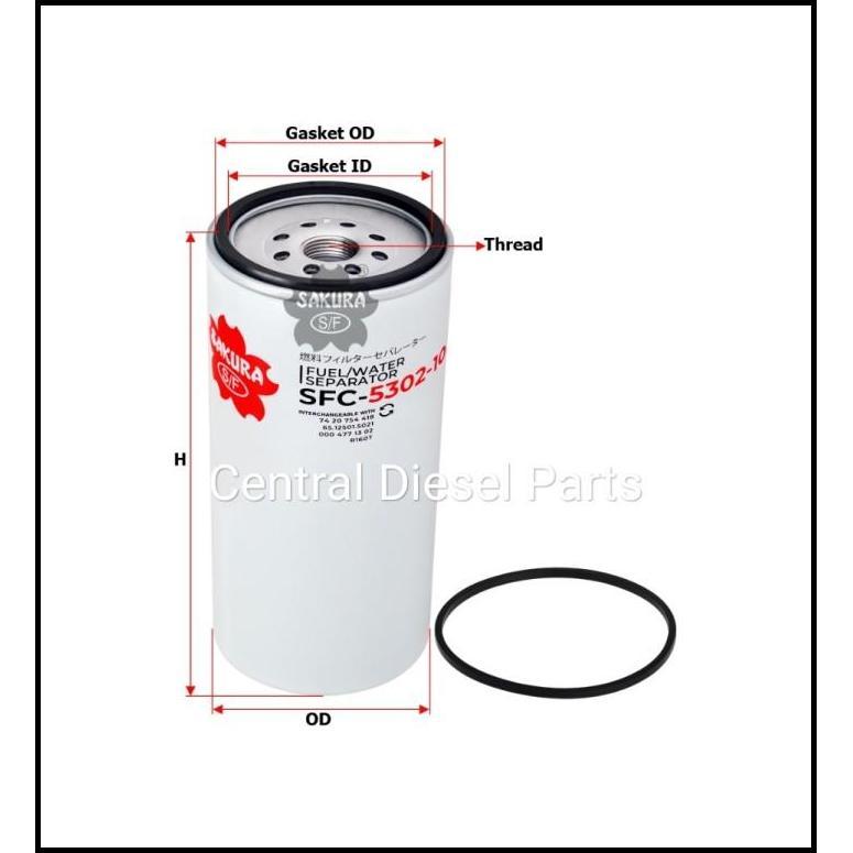 DISKON FUEL FILTER SOLAR 11110683 SFC-5302-10 SFC5302-10 SAKURA 
