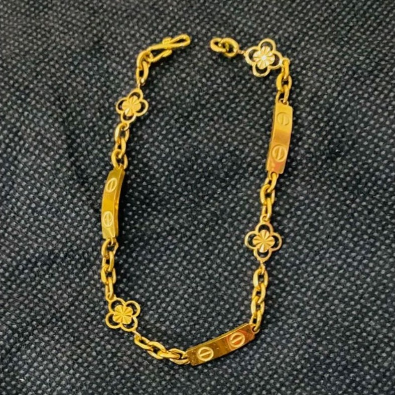 gelang tangan bambu love Rantai Asli Titanium anti Luntur