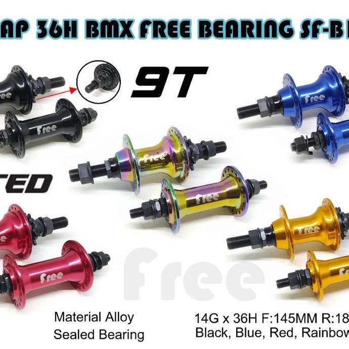 Hub United Free Bmx 36 Hole Free Alloy 9T Bearing 5 Jangkrik