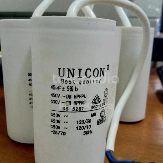 Kapasitor (Capacitor) Pompa 45uf 450 VAC Unicon