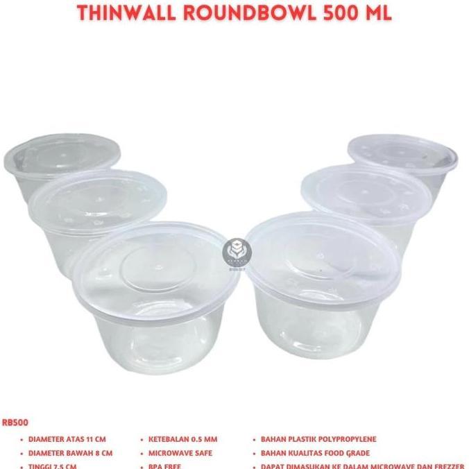 Thinwall Roundbowl 500 Ml Isi 25 Pcs (Rb500)