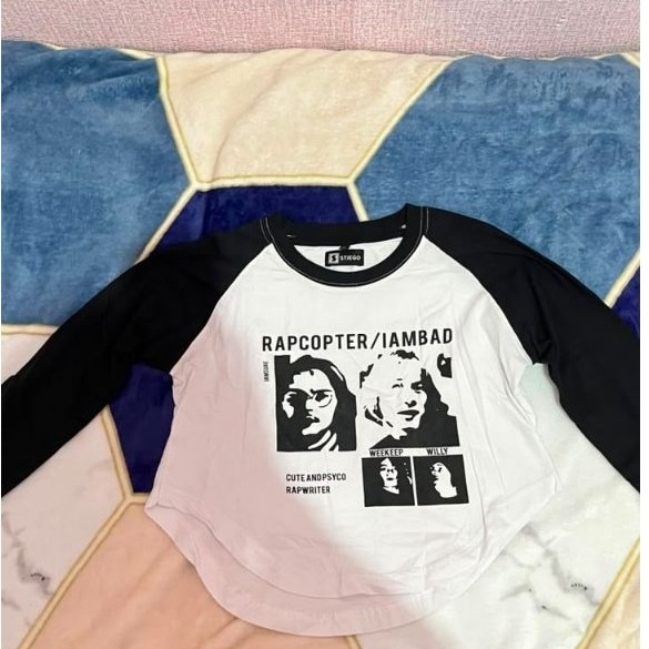 Raglan Crop Long Sleeve Top / Kaos Raglan Lengan Panjang