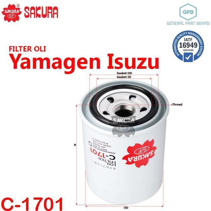 BEBAS ONGKIR - Filter Oli Yamagen Isuzu Sakura C-1701 C1701