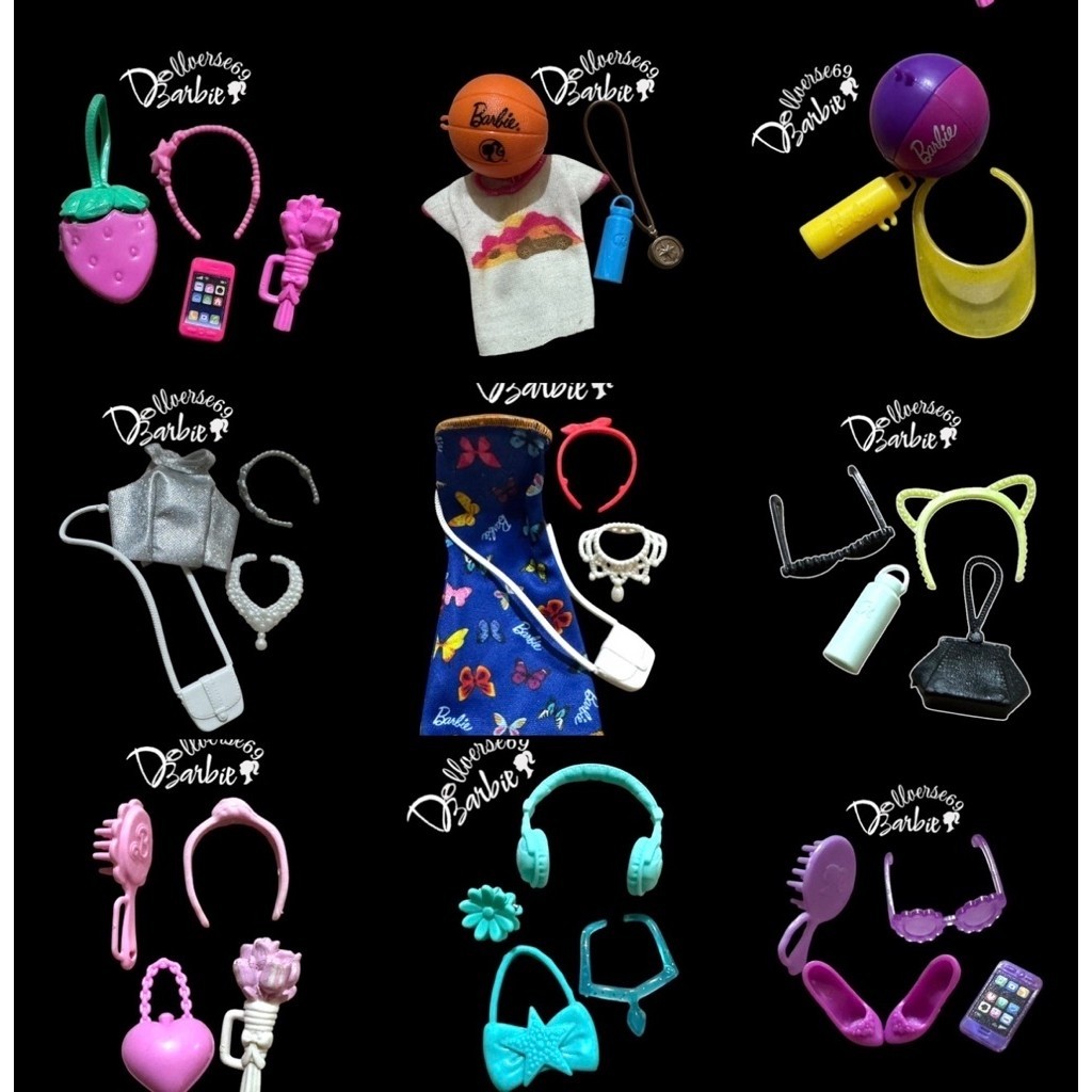 Miniature Barbie Set - miniatur makanan / perlengkapan / sisir / aksesoris boneka