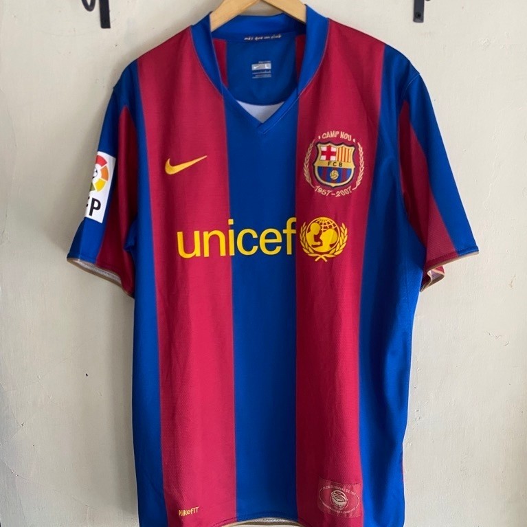 Jersey Retro Barcelona Home MESSI 19 (2007 2008) Rare Langka