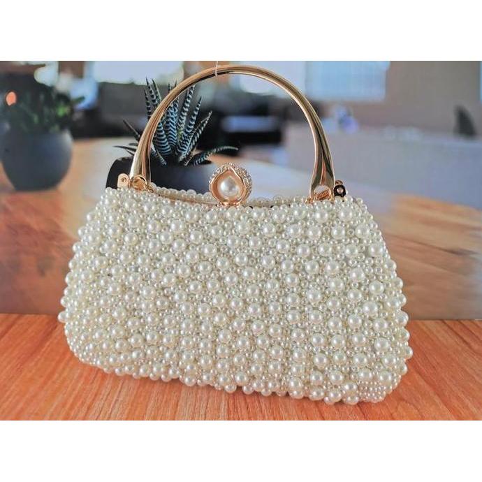 New Tas Pesta Wanita Kondangan Kristal Mutiara Mewah Elegan Kekinian Terbaru Import Impor 7001