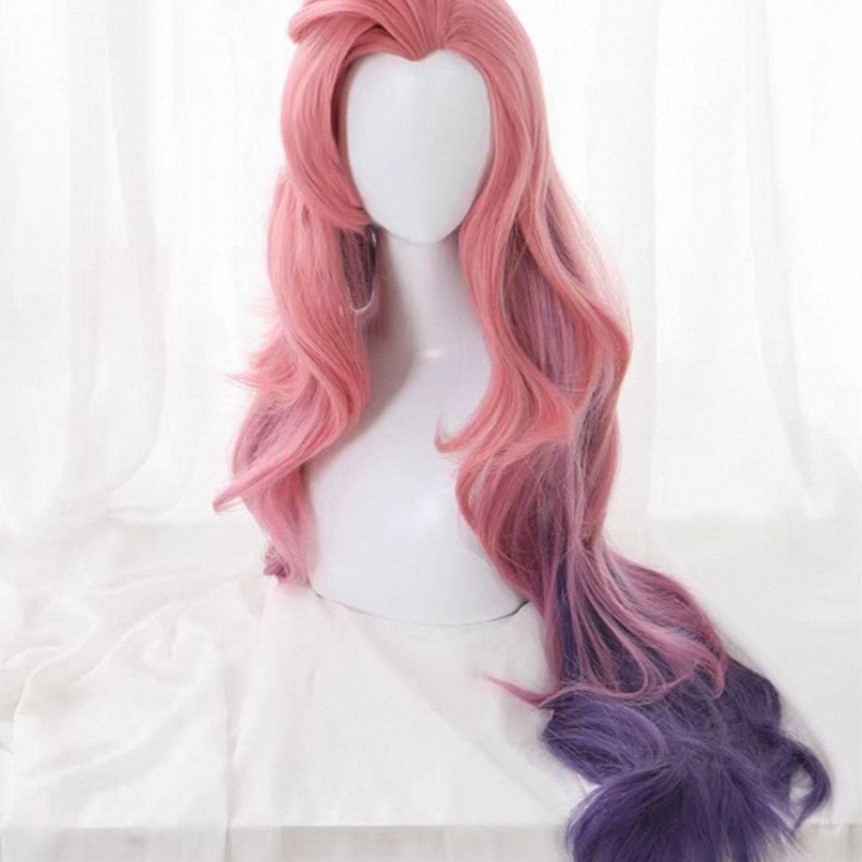 Seraphine Cosplay Wig LOL KDA Pink Purple Wave