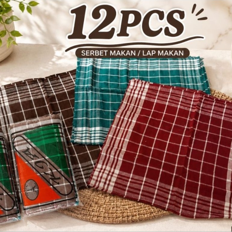 [1lusin/12pcs] serbet makan/lap/ serbet KJA/ Serbet warna motif