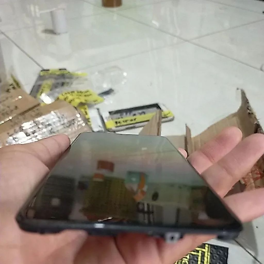 Lcd Tc Hp Samsung A70 minus Lcd Garis cabutan normal