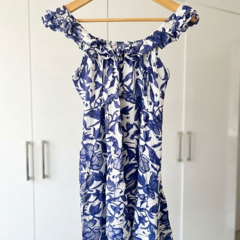 preloved mini dress smocked floral