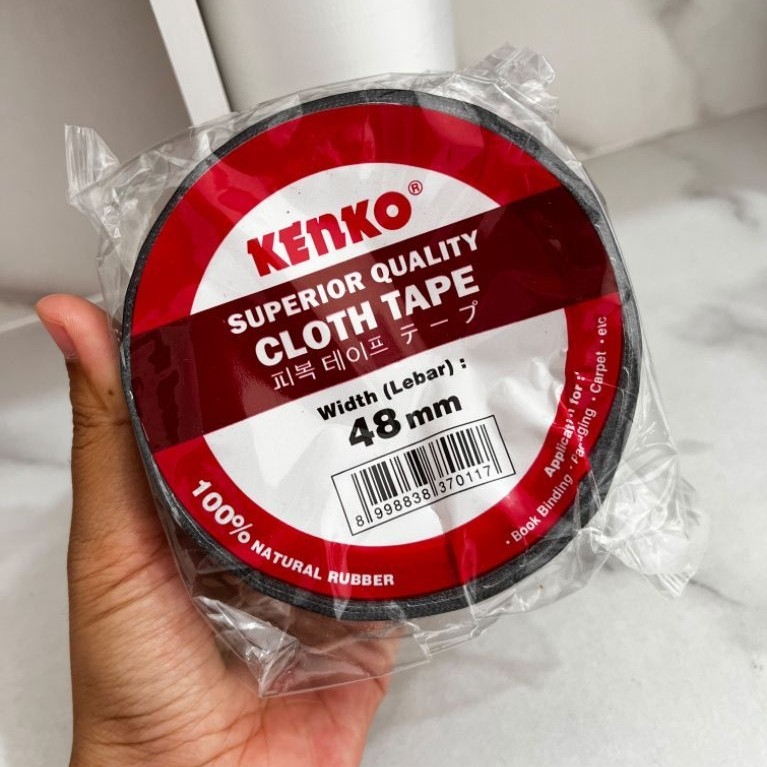 Cloth Tape Lakban Plakban Hitam Jilid Kliping Kenko / Lakban Hitam Kenko 48mm