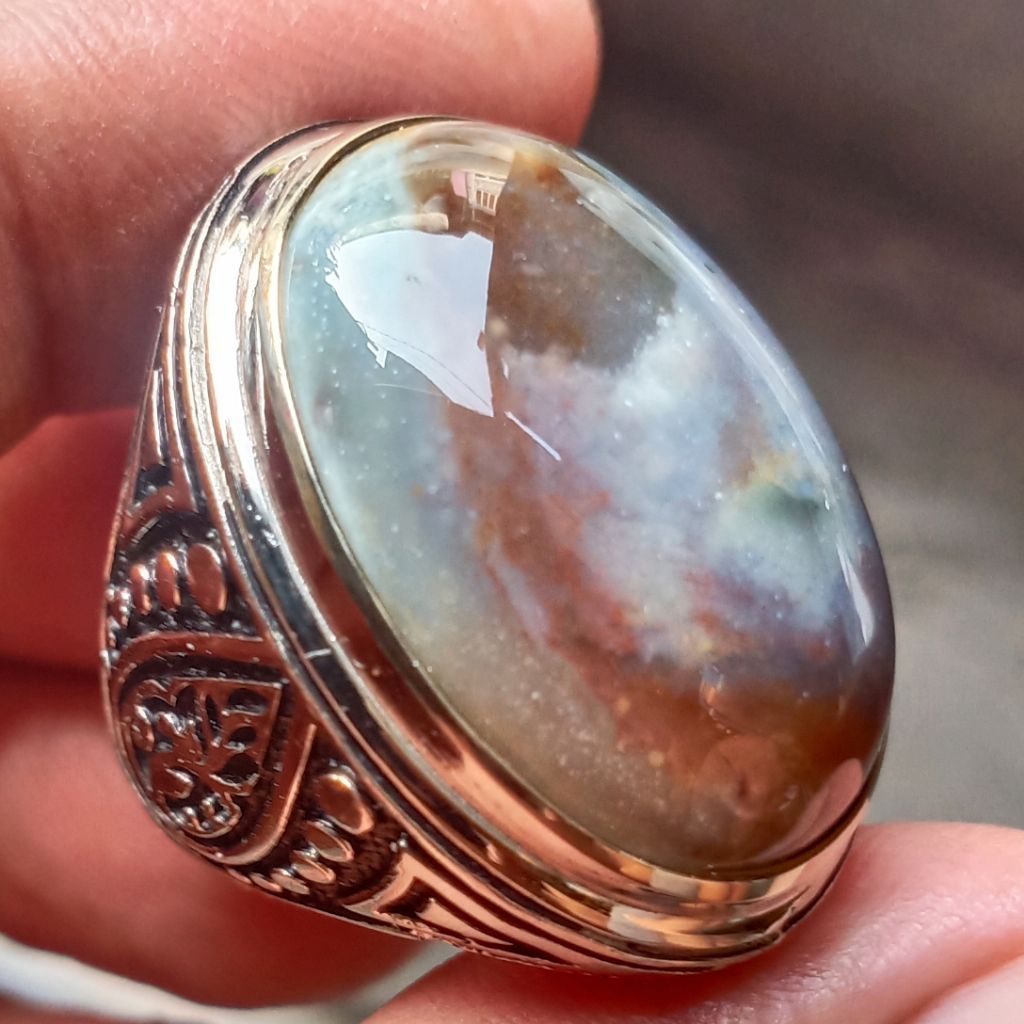 Batu Pancawarna Semi Kristal - Batu Pancawarna - Akik Pancawarna - Cincin Batu Akik Pancawarna