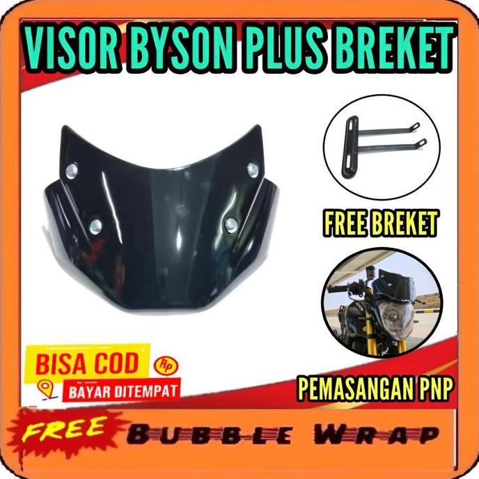 VISOR BYSON PLUS BREKET WINDSHIELD / VISOR / WINSIL MOTOR YAMAHA BYSON AKSESORIS VARIASI MOTOR TEBAL