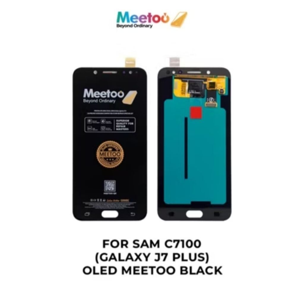 LCD SAMSUNG C7100 OLED MEETOO BLACK+TS /C8 (GALAXY J7 PLUS/J7 2018)