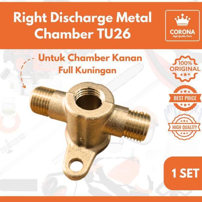 RIGHT DISCHARGE METAL NEW TU26 KUNINGAN DUDUKAN KANAN MODEL DRAT CHAMBER MESIN SPRAYER SEMPROT HAMA