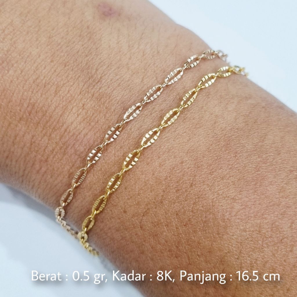 Gelang Rantai Emas UBS 16 Panjang 16.5 cm - MA11 / 0.5 gram