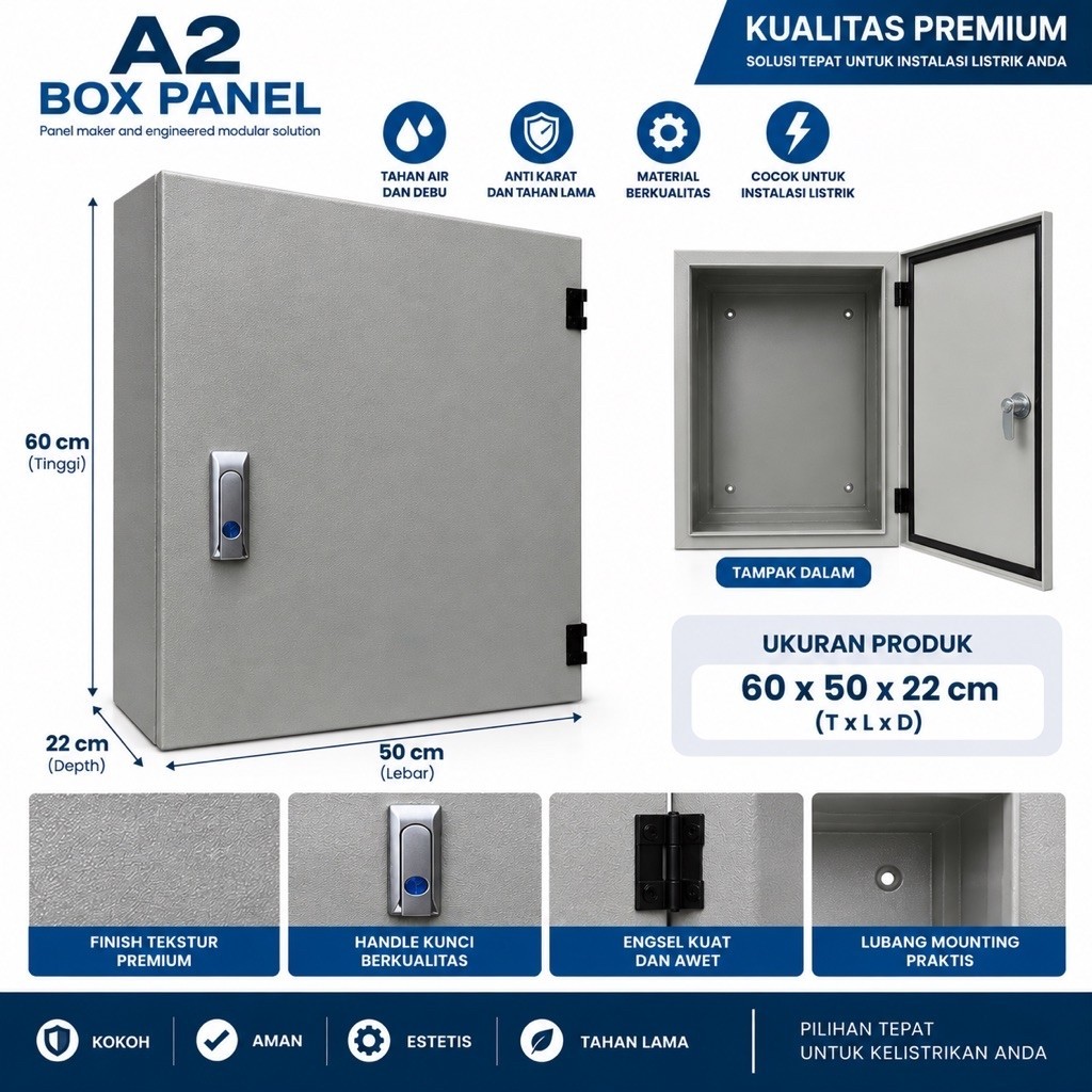 PANEL LISTRIK 50(w)x60(h)x22(d) RALL7032 PLAT2MM