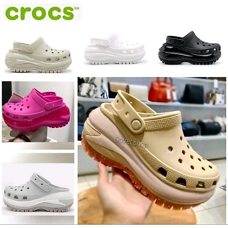Crocs Classic Mega Crush Clog / Crocs Mega Crush Clog Woman / Sandal wanita / crocs wanita