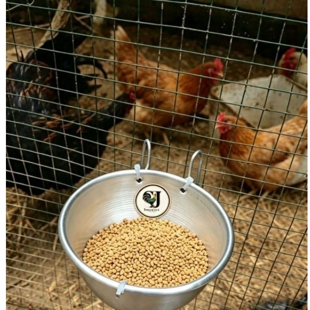 SJ ISI 5 CEPUK PAKAN AYAM / CEPUK MANGKOK PAKAN AYAM BAHAN ALUMINIUM