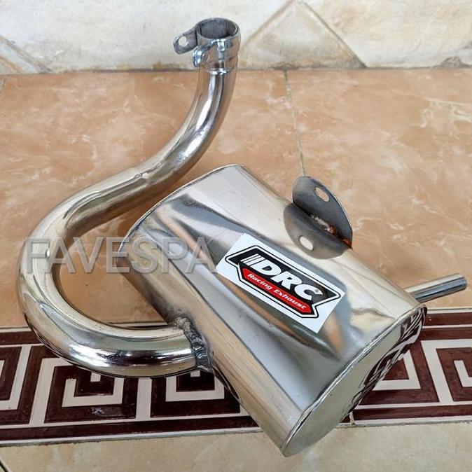 KNALPOT VESPA SUPER SPRINT PX STANDAR RACING DRC CHROME