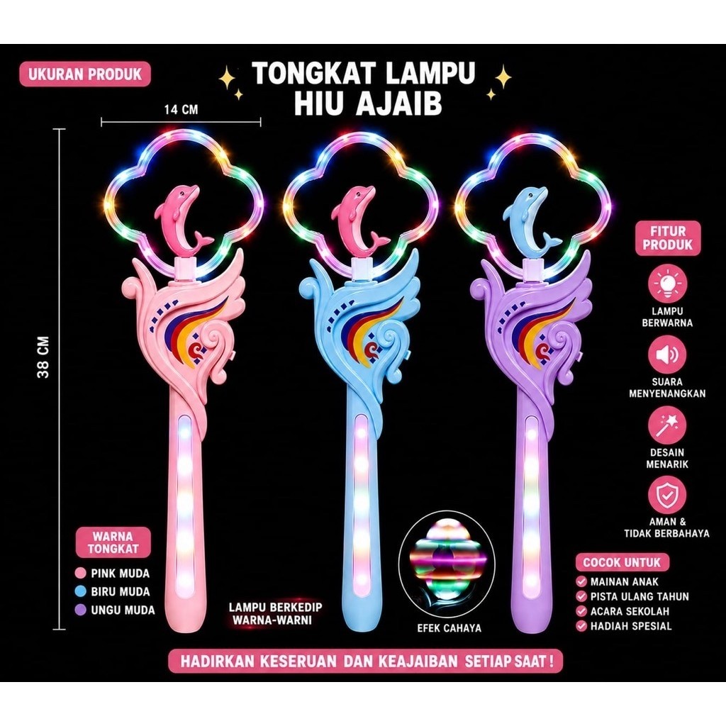 1249 mainan stick tongkat princess lampu warna warni bisa berputar +musik anak anak / mainan tongkat
