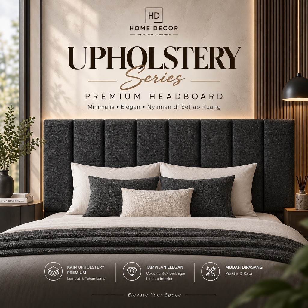 Headboard Premium Upholstery Series | Sandaran tempat tidur springbed - wall panel - dekorasi dindin
