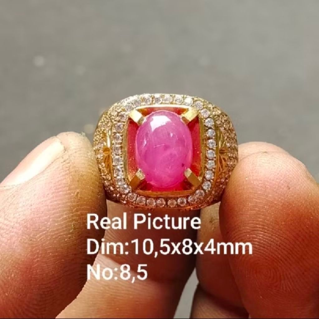 Batu Permata Merah Rubby Star Natural Afrika Mozambik Top real Quality (Realpict) Stok 1