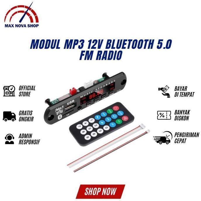 DF322 - Modul MP3 12V bluetooth 5.0 FM radio USB AUX Kit TF card modul (MAX)