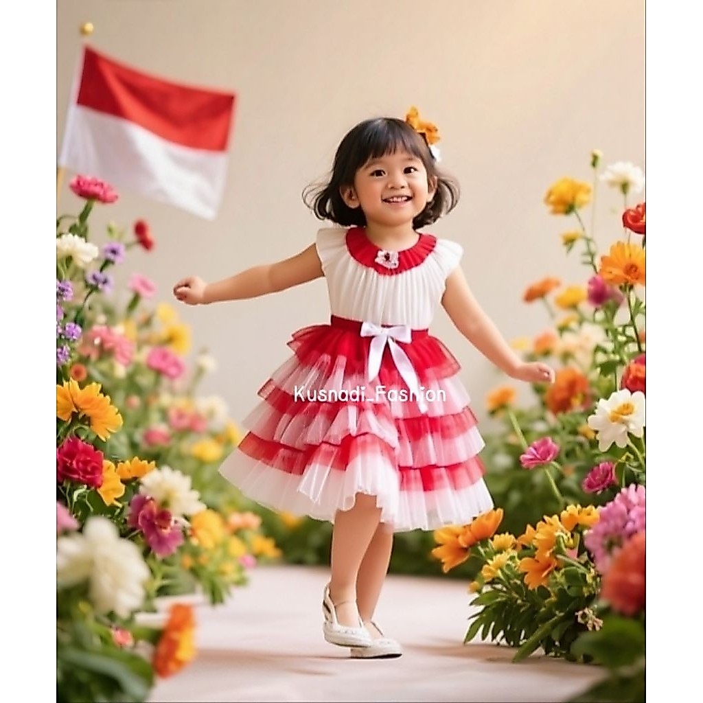 Rok Tutu Umpak Merah Putih || Rok Tutu Anak Perempuan
