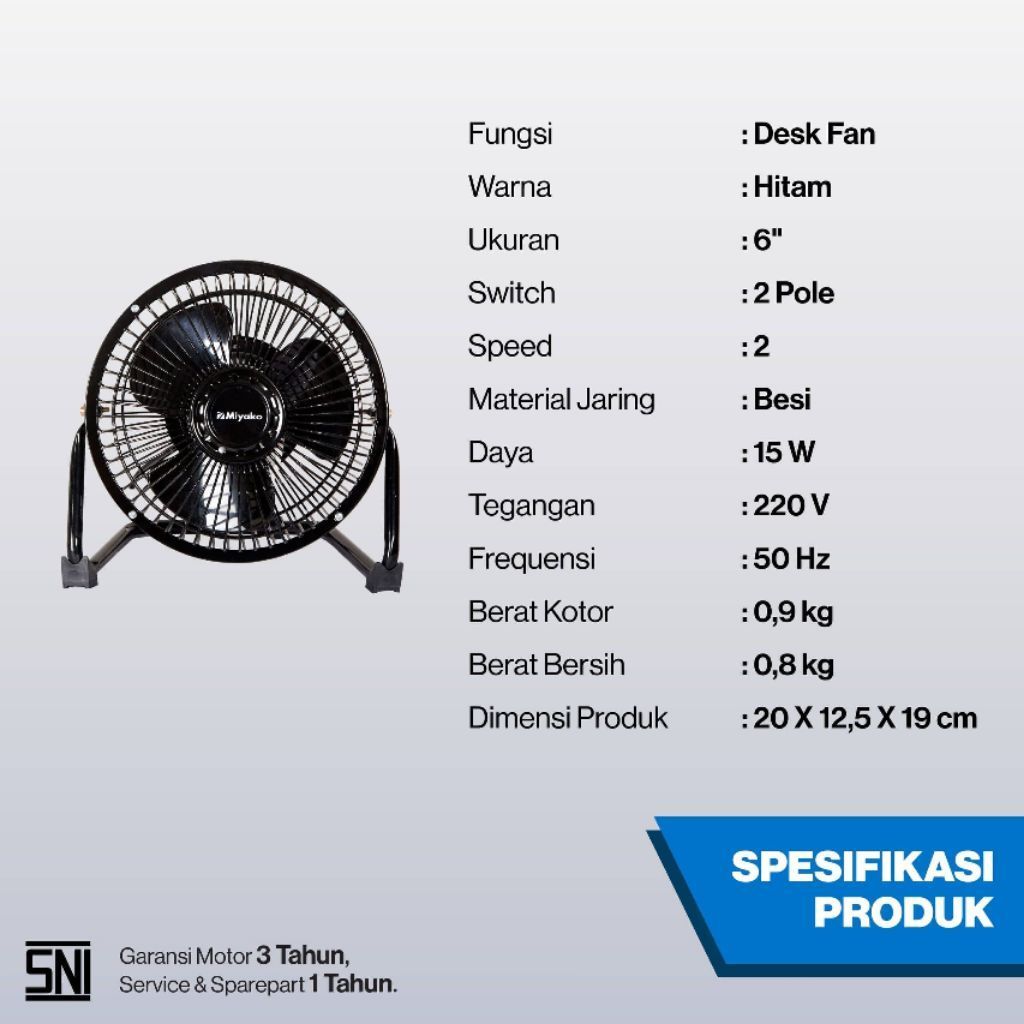 Miyako KAD 06 Kipas Angin Duduk Tornado