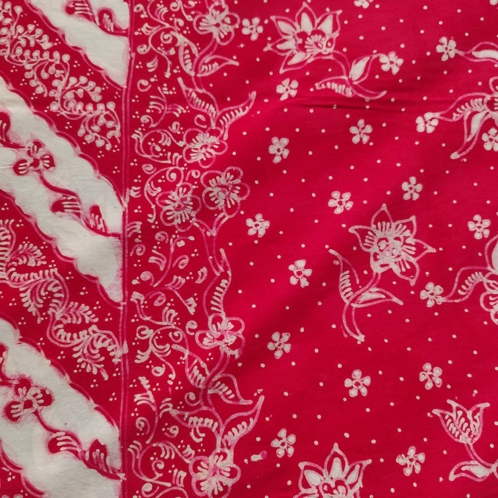 Kain Batik Tulis Lasem 1 Warna Merah Sarung