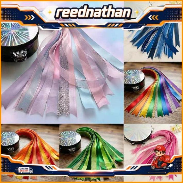 Rumbai Tassel Untuk Menari Tamborin Tamborine Gereja Rebana Aksesoris Alat Tari Tasel Pita Satin Kec