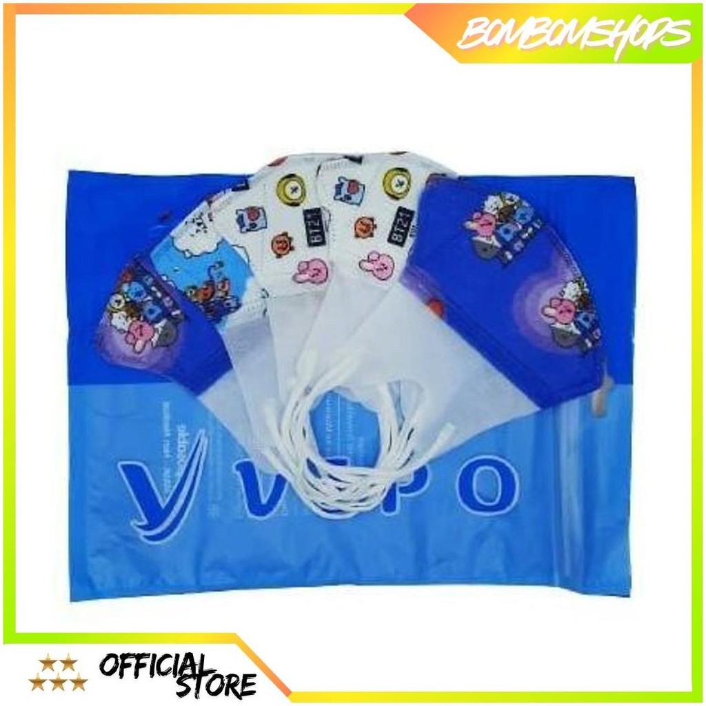 *MYZORA SURABAYA* MASKER DUCKBILL ANAK BTS SUPERHERO MOTIF MIX 50PCS VIPO CAREION Promo Puncak