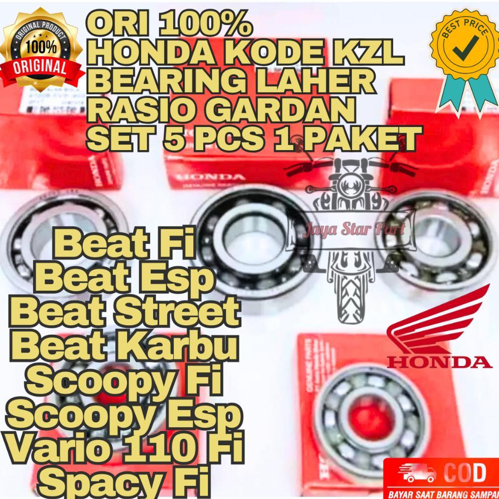 ORIGINAL HONDA KODE KZL BEARING LAHER RASIO GARDAN SET 5PCS 1 PAKET TINGGAL PASANG KZL K25 K44 BEAT 