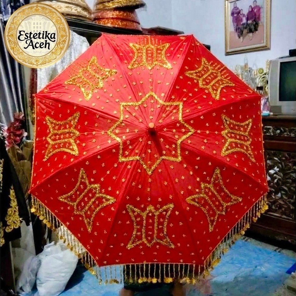 PAYUNG MOTIF PINTU ACEH/ACEH UMBRELLA/PAYUNG KEBUDAYAAN KHAS ACEH