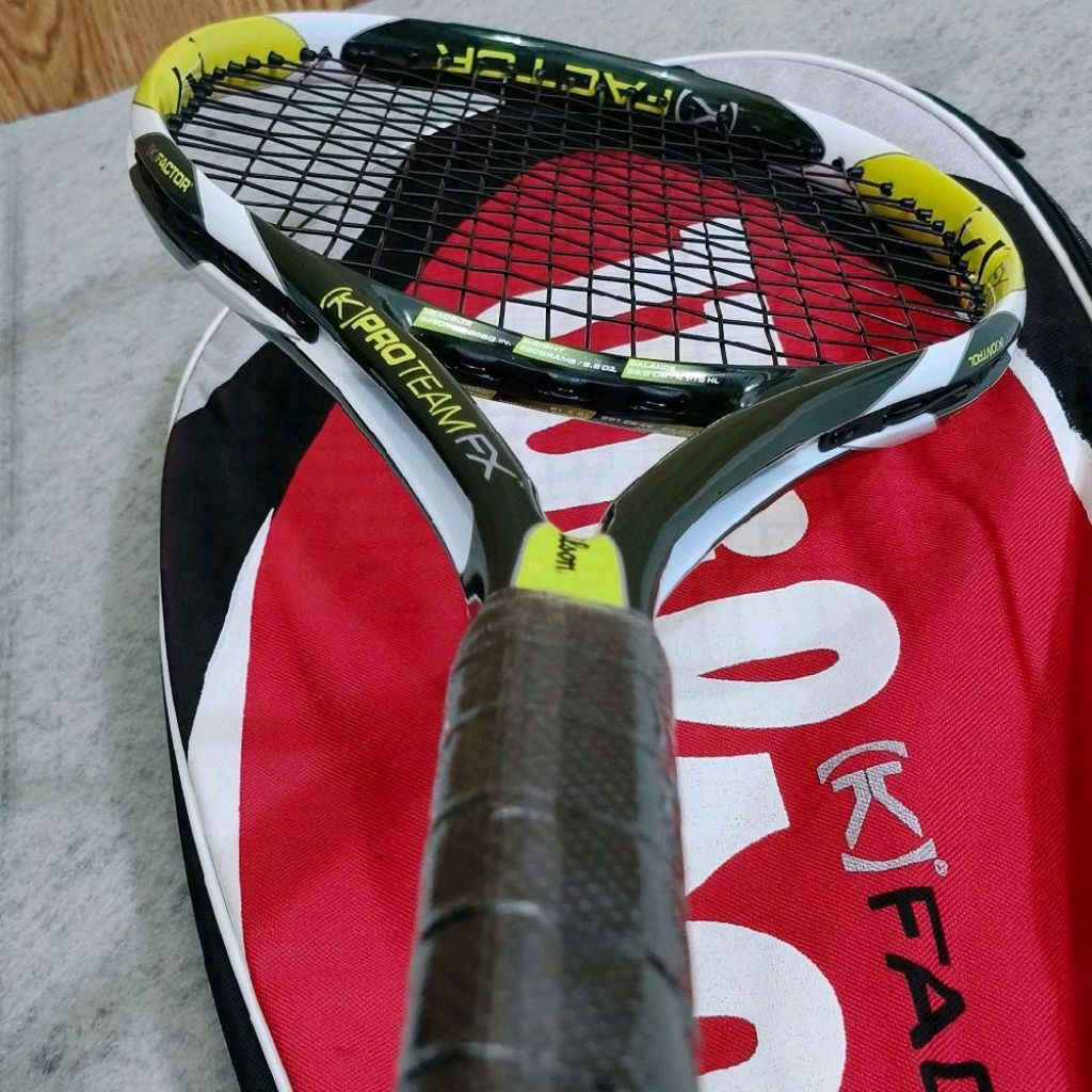 Raket Tenis Bekas Mulus Wilson K Factor Pro Team Fx Original Hijau Ada Tas Siap Pakai