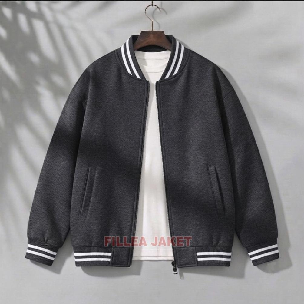 Free Ongkir Jacket Varsity Baseball Resleting Polosan Casual M-Xxl | Jacket Varsity Baseball Zipper 