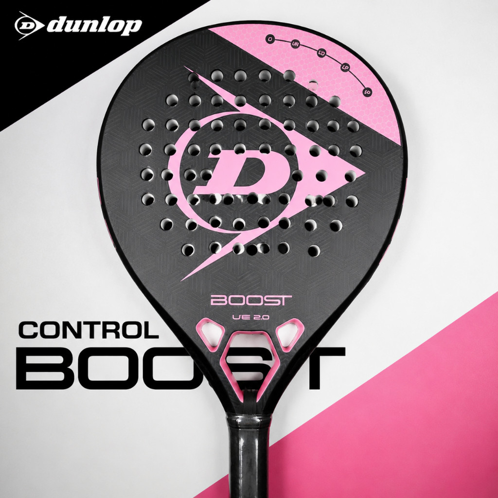 [ORI] Raket Padel Dunlop BOOST LITE 2.0 Original Warna Pink Serat Karbon Sweet Spot Luas Anti Getar 