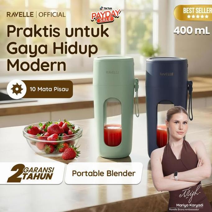 Ravelle Vitae Blender Portable Ravelle 400Ml Usb Rechargeable - Blender Jus Buah Smoothie Milkshake 