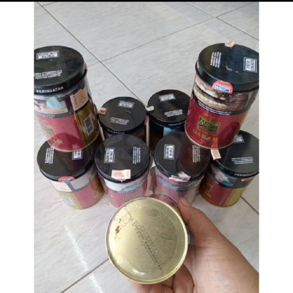 kaleng kosong kaleng kerajinan surya harga per ( pcs )
