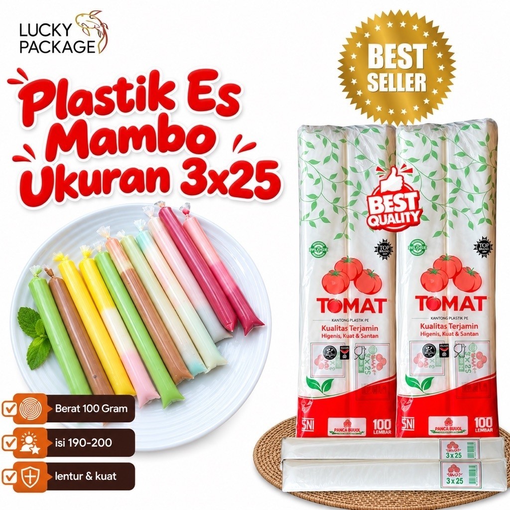 Plastik Es Mambo / Es lilin Tomat 3x25 100gr Kekinian