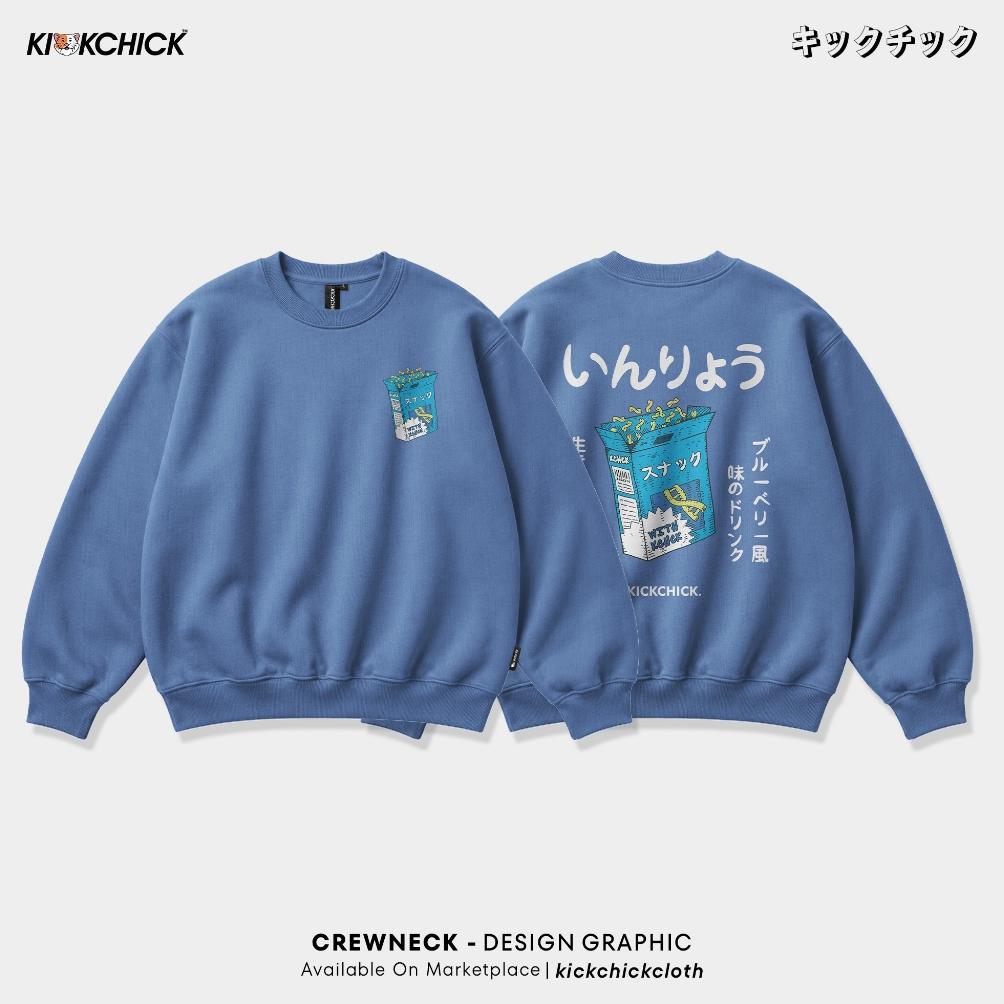 Diskon Kickchick Crewneck Nibble Steel Blue | Sweater Unisex | Outerwear Lengan Panjang | Kc-Cn134