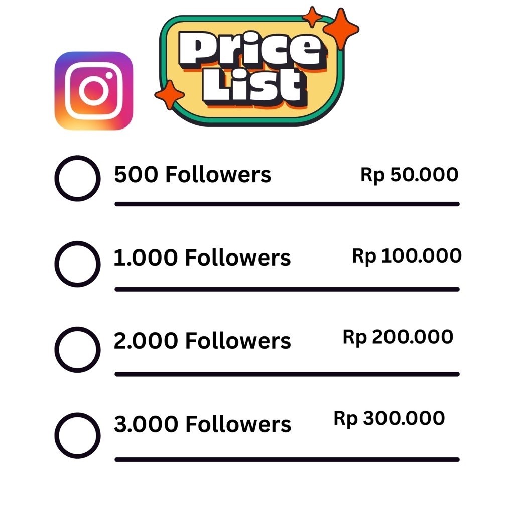 Followers Instagram HQ Aktif : 500-3000 Followers IG