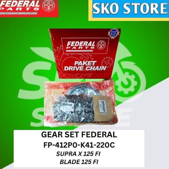 Gear Set FP-412P0-K41-220C Federal Original Paket Gir ,Gearset,Gir "SUPRA X 125 FI ( 2014) BLADE 125