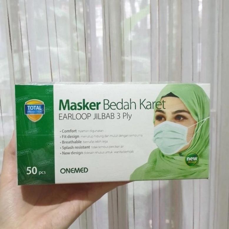 Masker medis hijab onemed / masker medis jilbab onemed / masker medis onemed headloop Murah