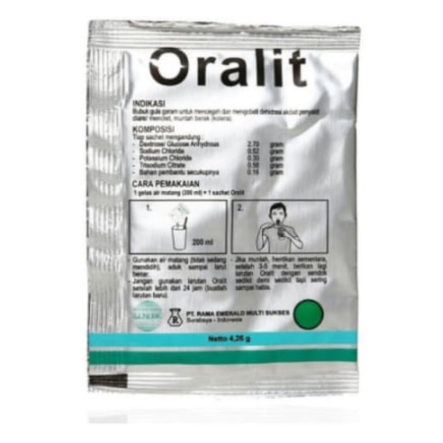 Oralit 1 Sachet - Serbuk Elektrolit untuk Atasi Dehidrasi Anak