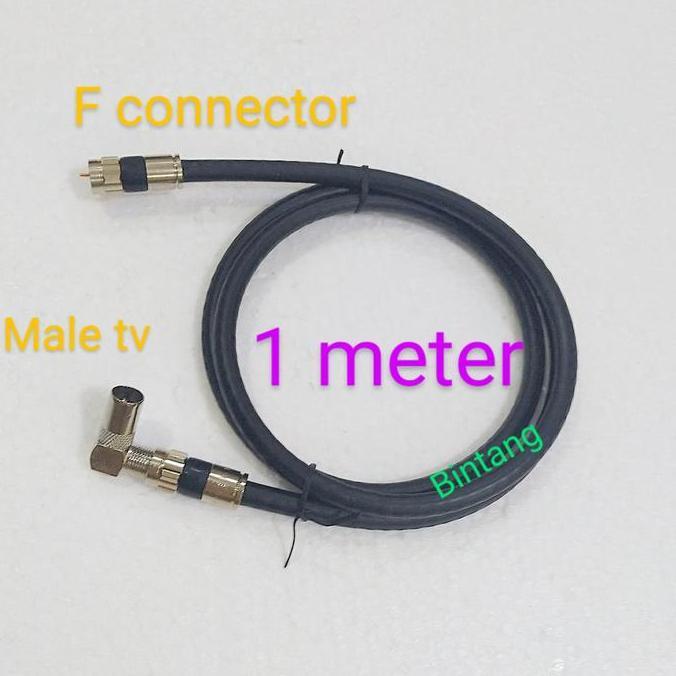 DB237 - extended kabel antena apartemen 1 meter connector F to male TV