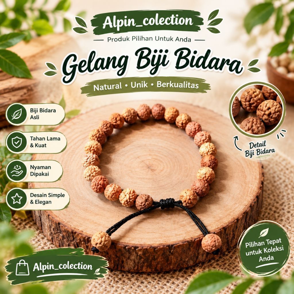 Gelang Bidra Arab Gelang Biji Bidara Arab Asli 100% Pria Wanita