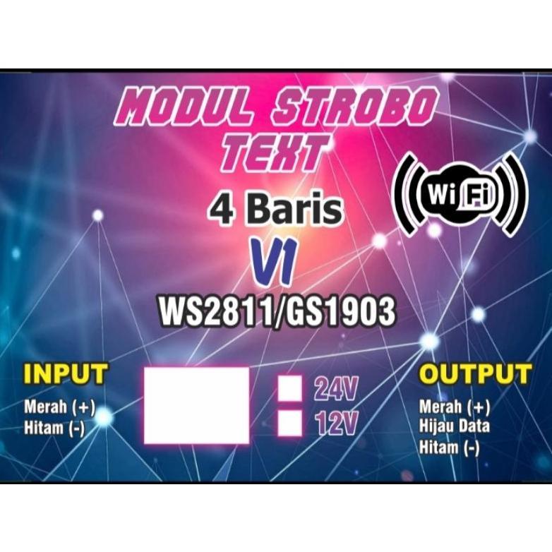 Modul Strobo Running Text 4 Baris 12 Volt